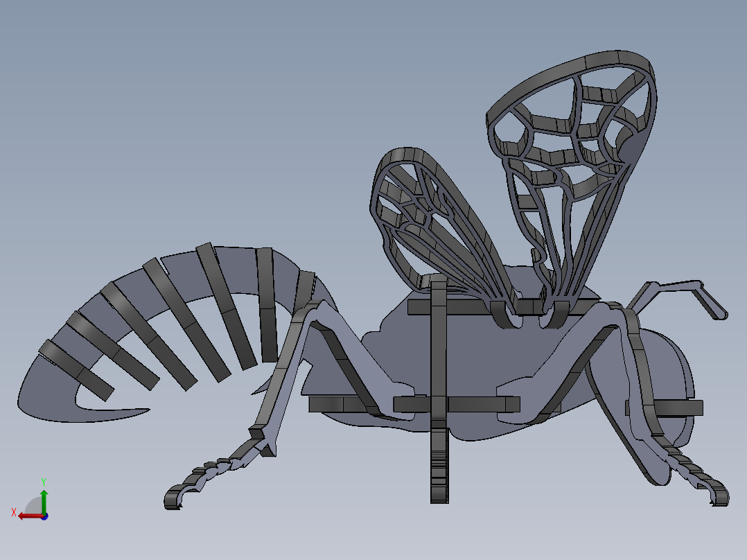 激光下料拼图蚂蚁AutoCAD, SOLIDWORKS 2016后视图