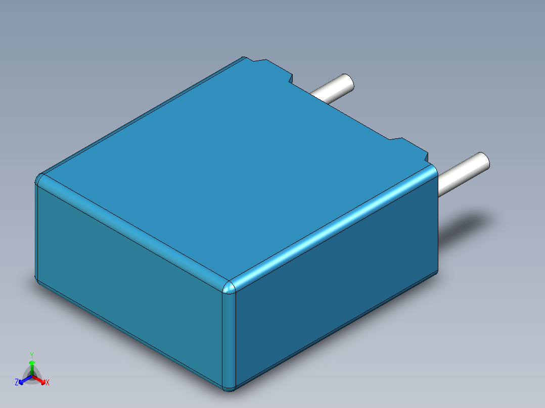 无源元件封装-CAP_BOX_7.3x3.5x8_BL主视图
