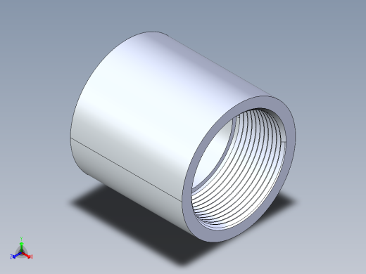 聚氯乙烯配件12-Sch80_Coupling_FPTxFPT_830-025 _2.5in正等轴测缩略图
