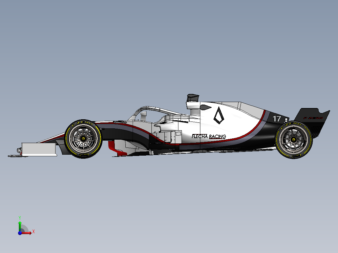 一级方程式赛车前视图