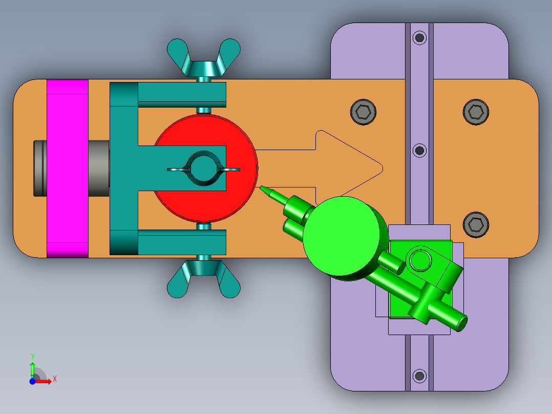 四爪找正夹具模型三维夹具设计前视图