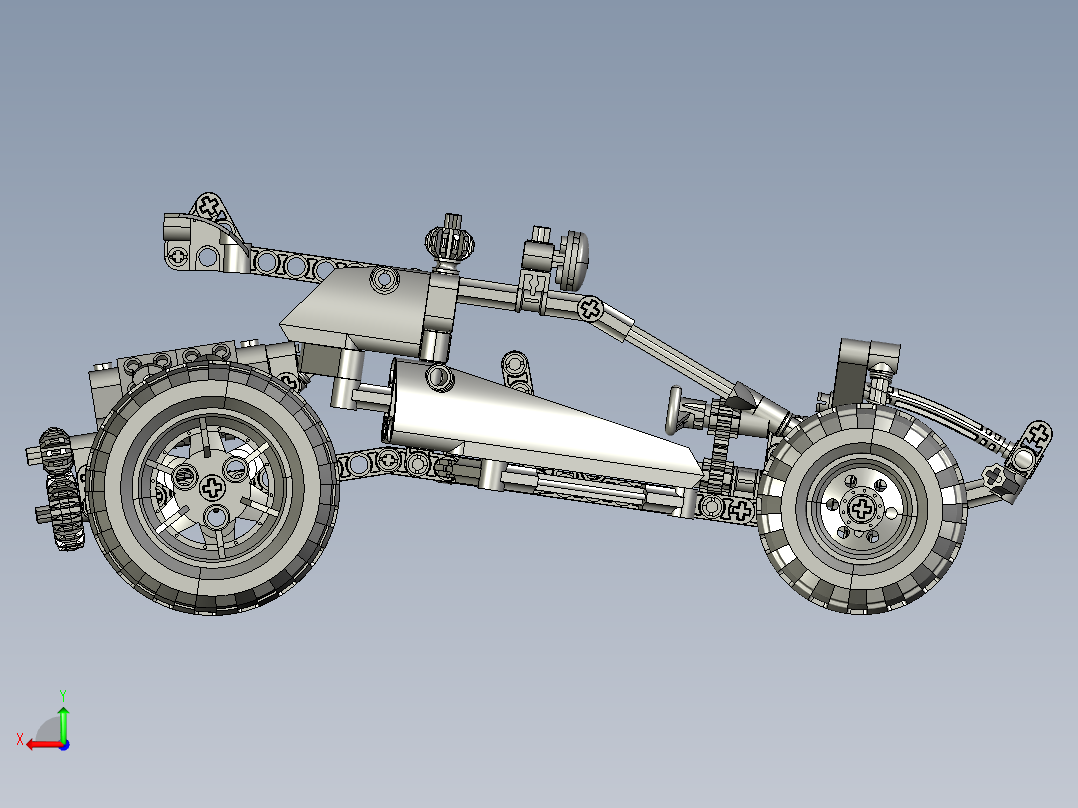 越野车造型三维图纸后视图