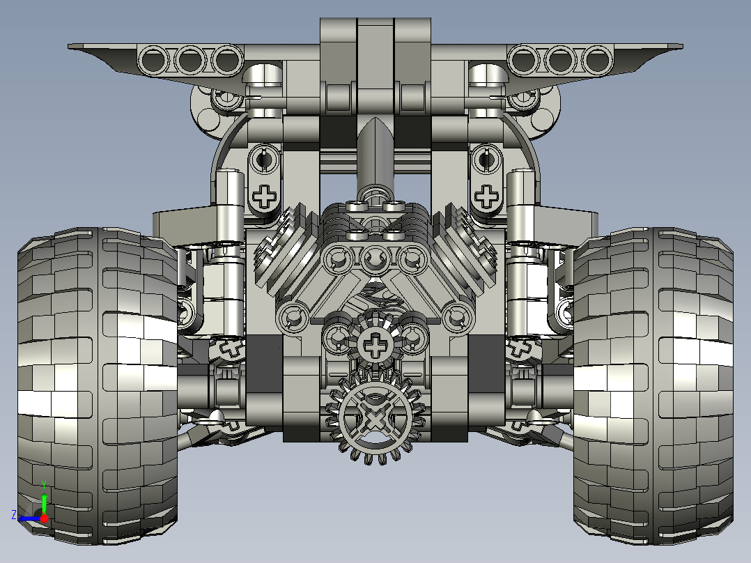 越野车造型三维图纸右视图
