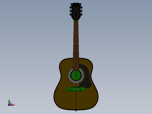 吉他设计模型前视缩略图