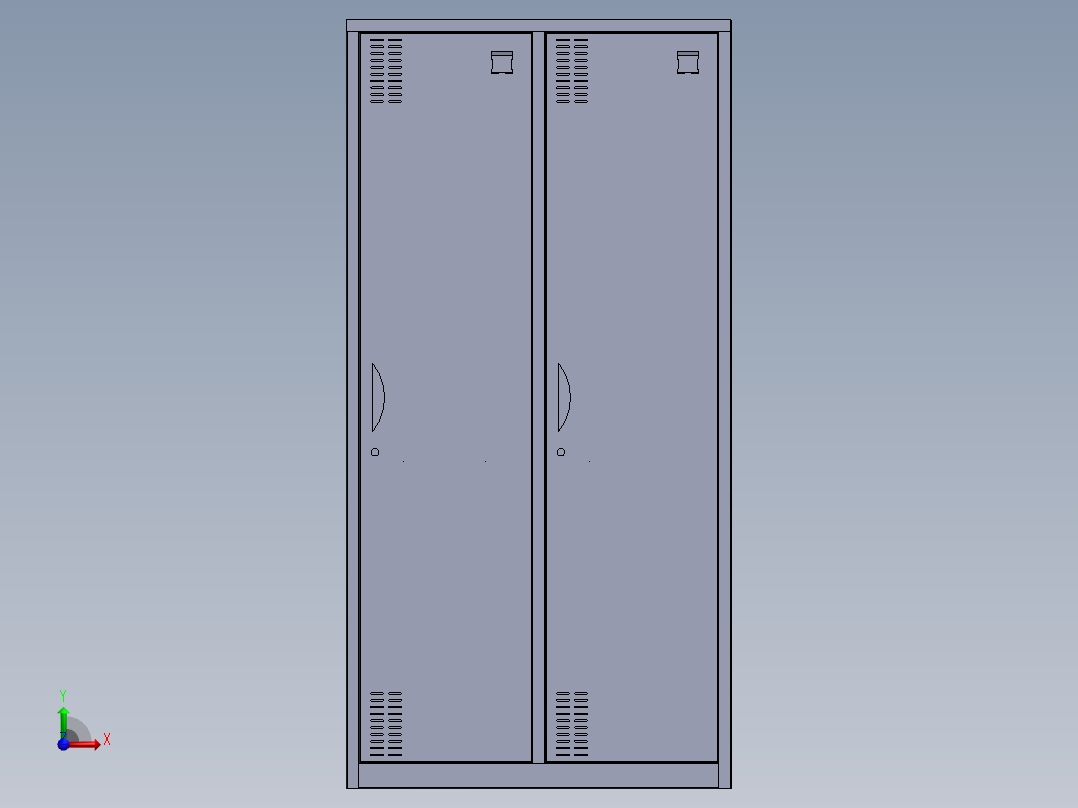 二门更衣柜前视图