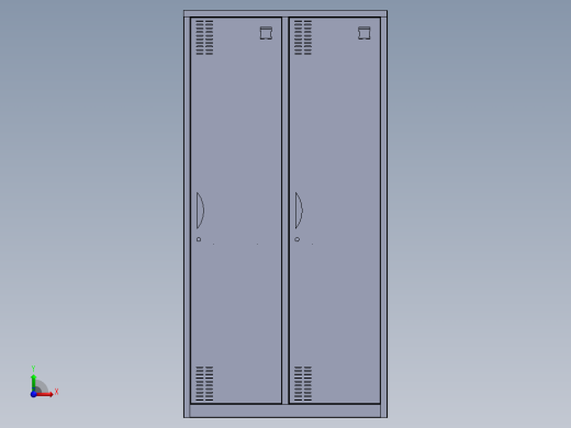 二门更衣柜前视缩略图