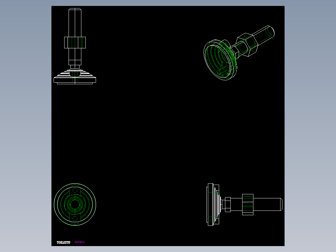 水平調整腳座(SUS製)LVF80-SUS-2D多系列多零件图纸模型