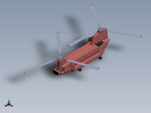 8波音 CH-47 支奴干---格式为：STP正等轴测缩略图