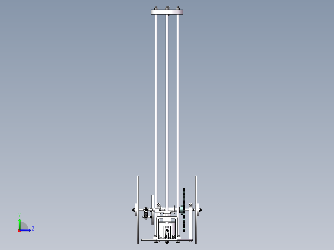 无碳小车(走S型道路) 机械设备 3D模型图纸 设计素材左视图