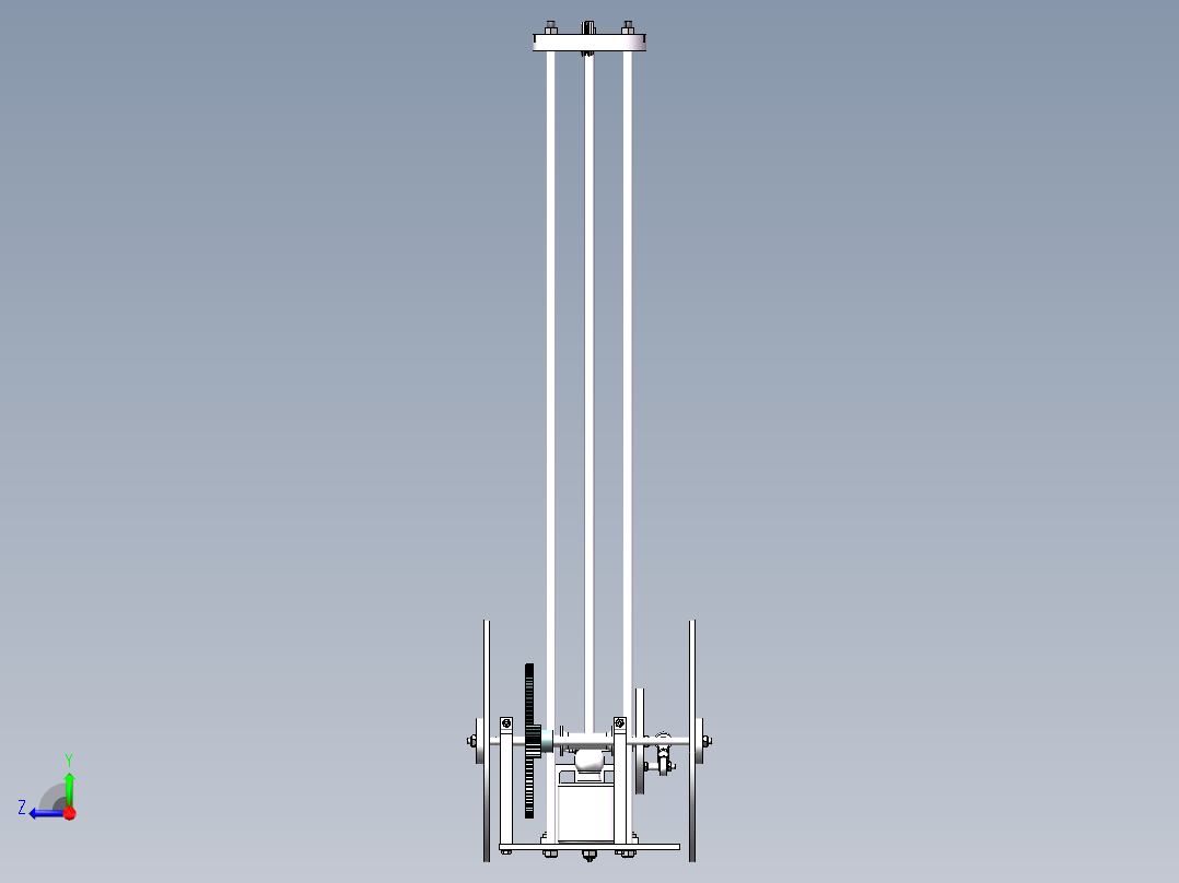 无碳小车(走S型道路) 机械设备 3D模型图纸 设计素材右视图