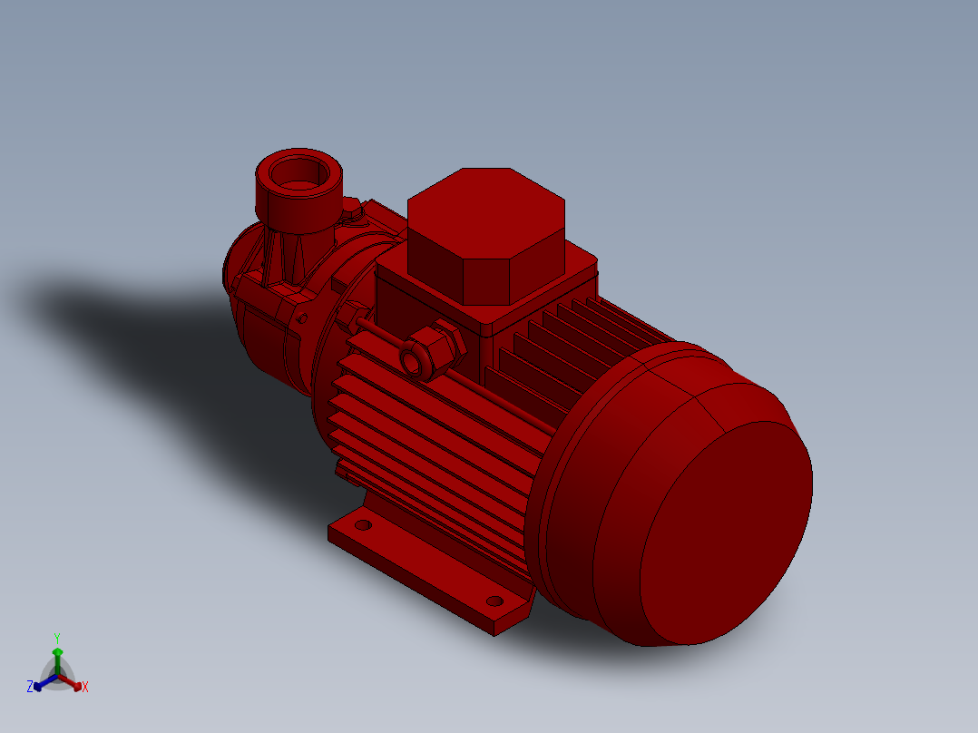 水泵发电机正等轴测图