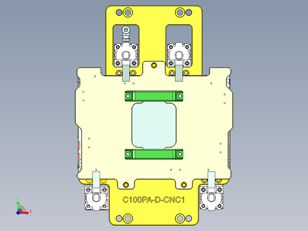 C100PA-D-笔记本CNC工装夹具三维模型CNC1-20150505前视图