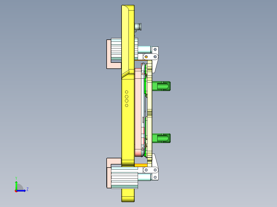 C100PA-D-笔记本CNC工装夹具三维模型CNC1-20150505左视图
