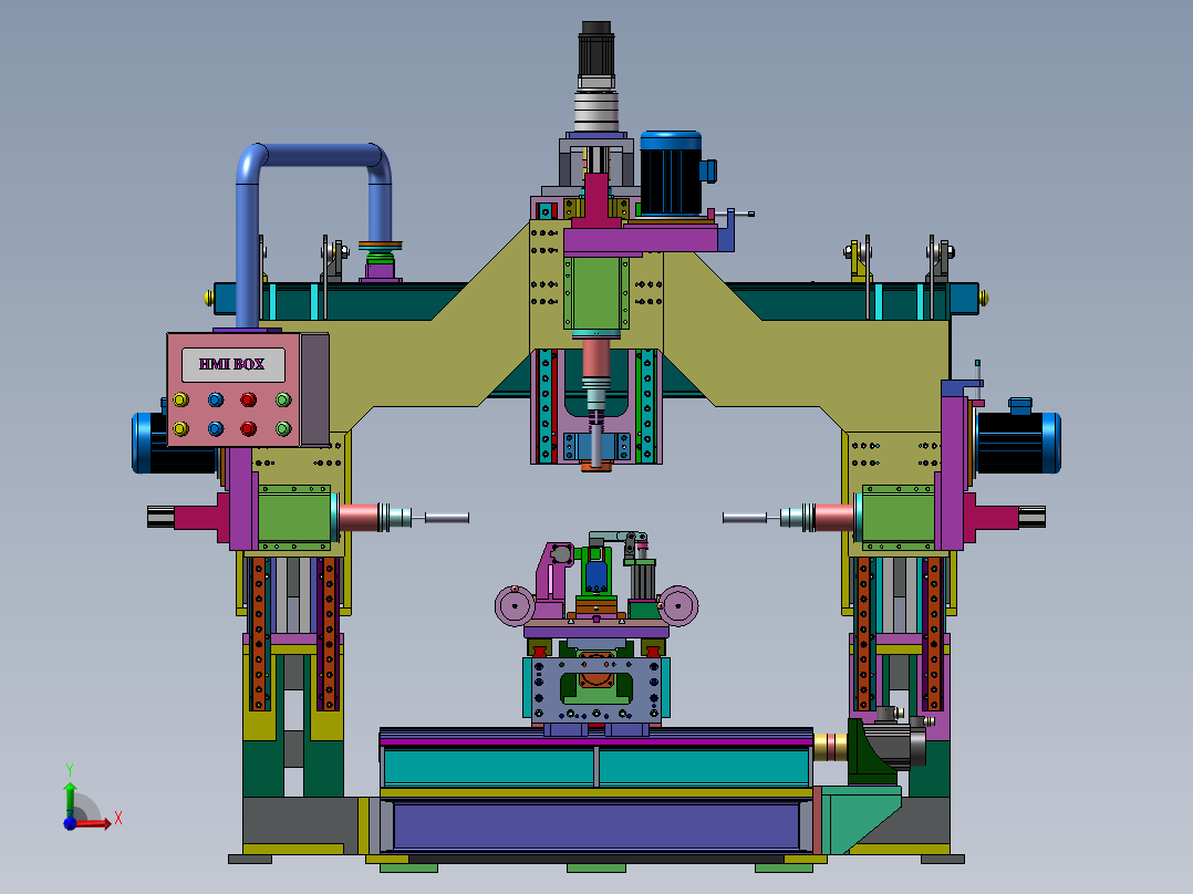 CNC数控三轴钻孔机sw12前视图