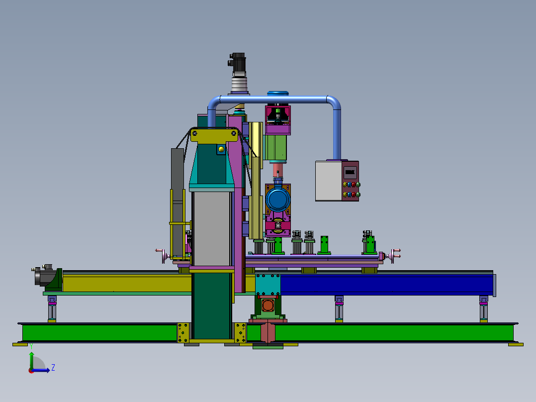 CNC数控三轴钻孔机sw12左视图