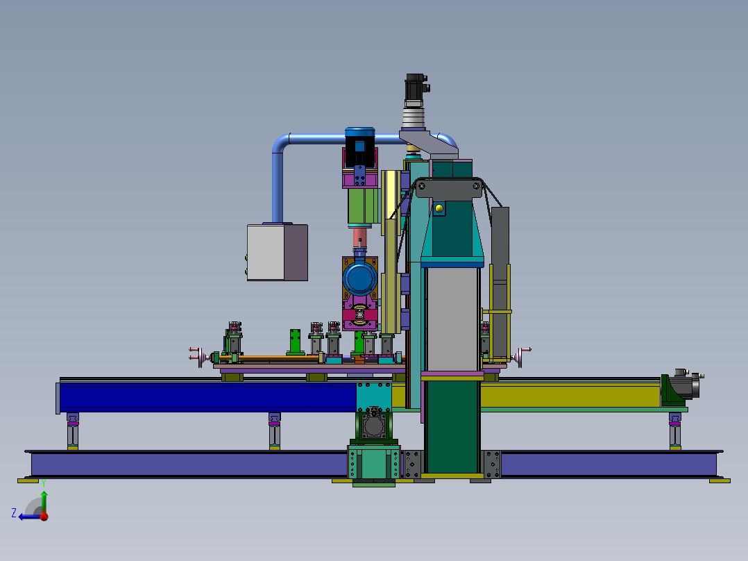 CNC数控三轴钻孔机sw12右视图