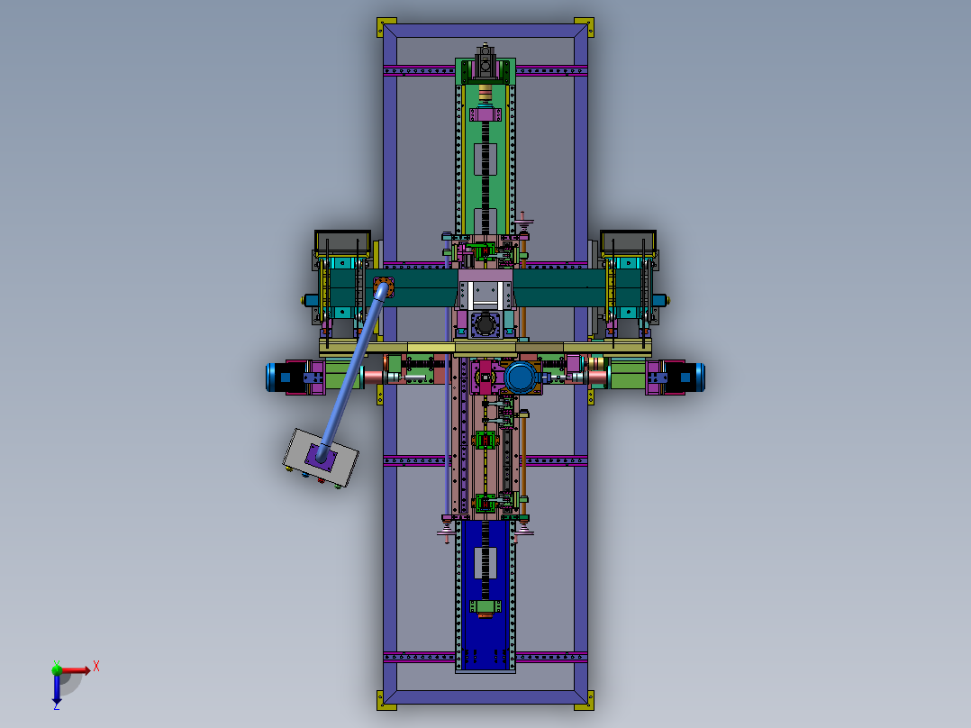 CNC数控三轴钻孔机sw12俯视图