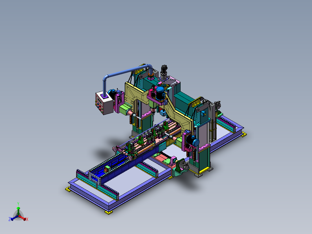 CNC数控三轴钻孔机sw12正等轴测图