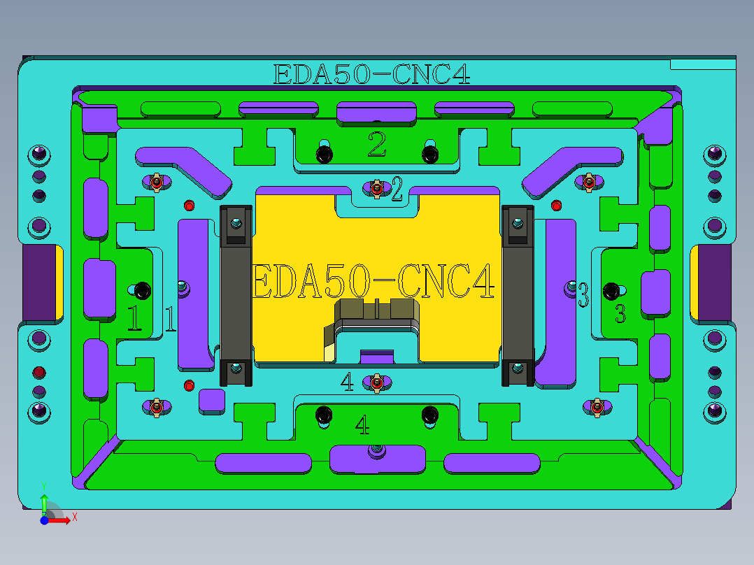 EDA50-笔记本CNC工装夹具三维模型CNC4-190115前视图