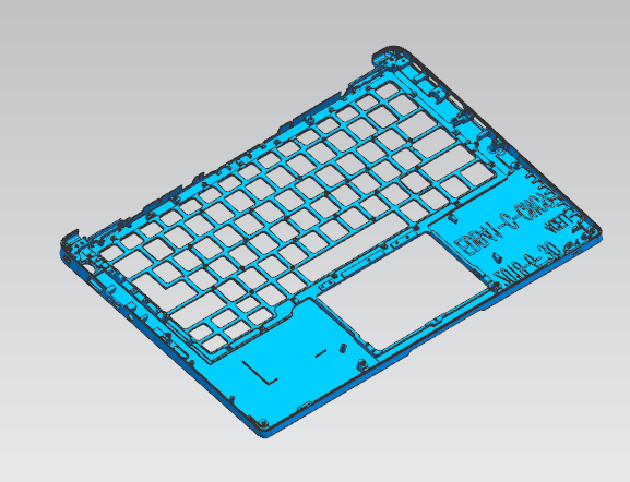 笔记本键盘外壳内腔结构仿形检具模型