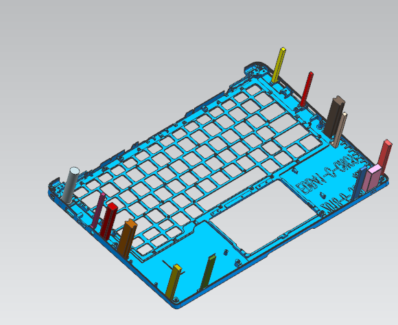 笔记本键盘外壳内腔结构仿形检具模型