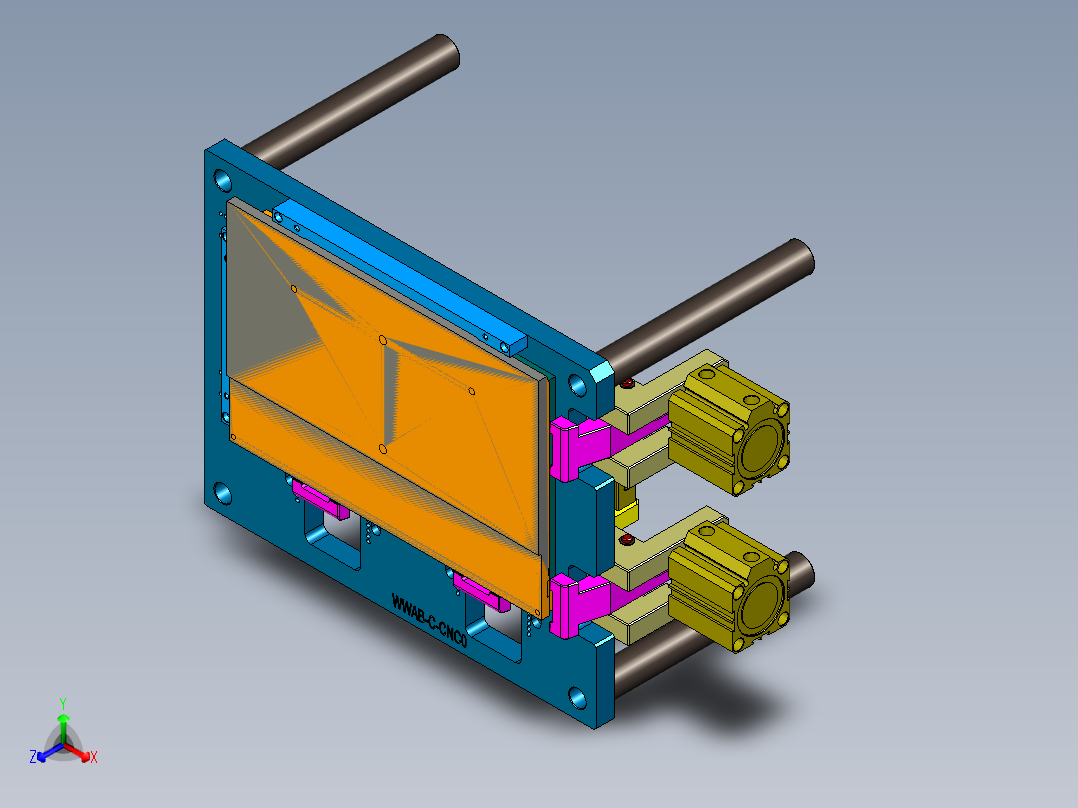 平板飞面通用可调节CNC治具模型