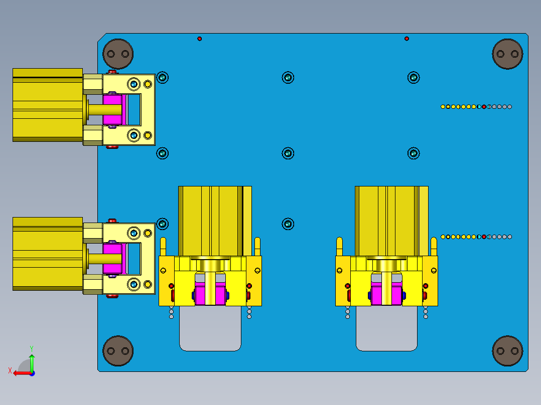 平板飞面通用可调节CNC治具模型后视图