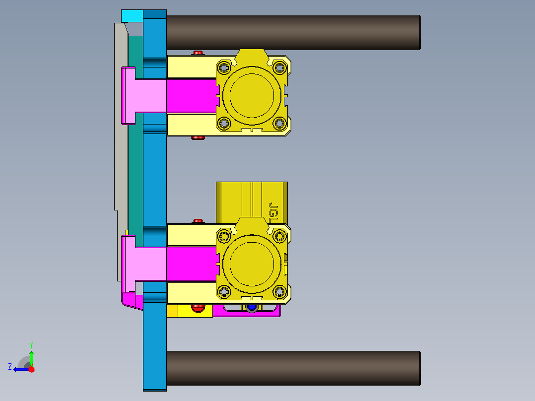 平板飞面通用可调节CNC治具模型右视图