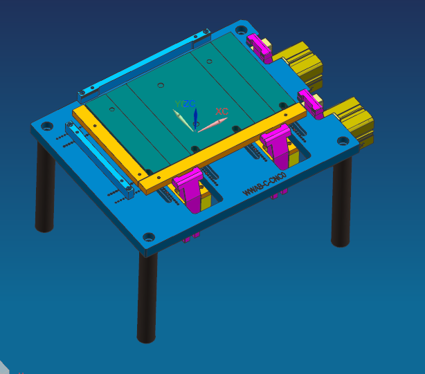 平板飞面通用可调节CNC治具模型