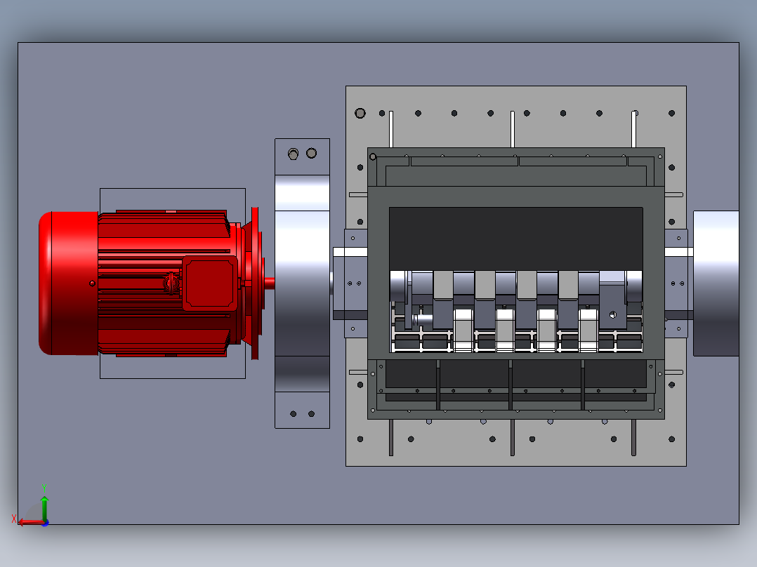 石材破碎机设计后视图