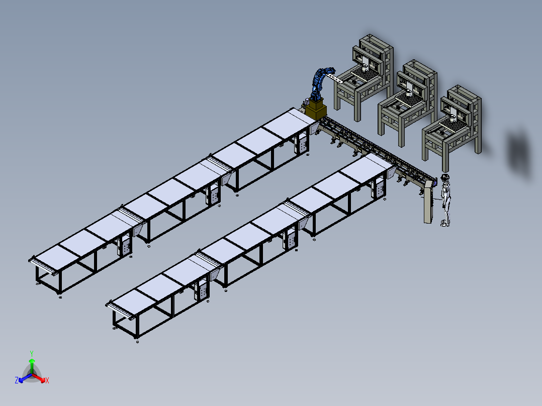 工作台式数控机床与移动机械手组合