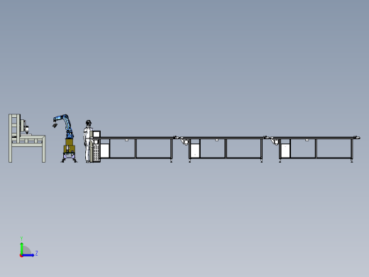 工作台式数控机床与移动机械手组合左视缩略图