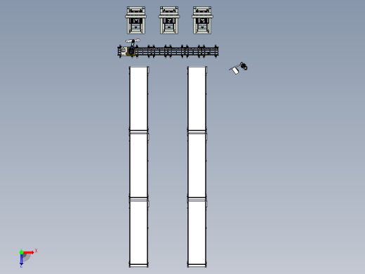 工作台式数控机床与移动机械手组合俯视缩略图
