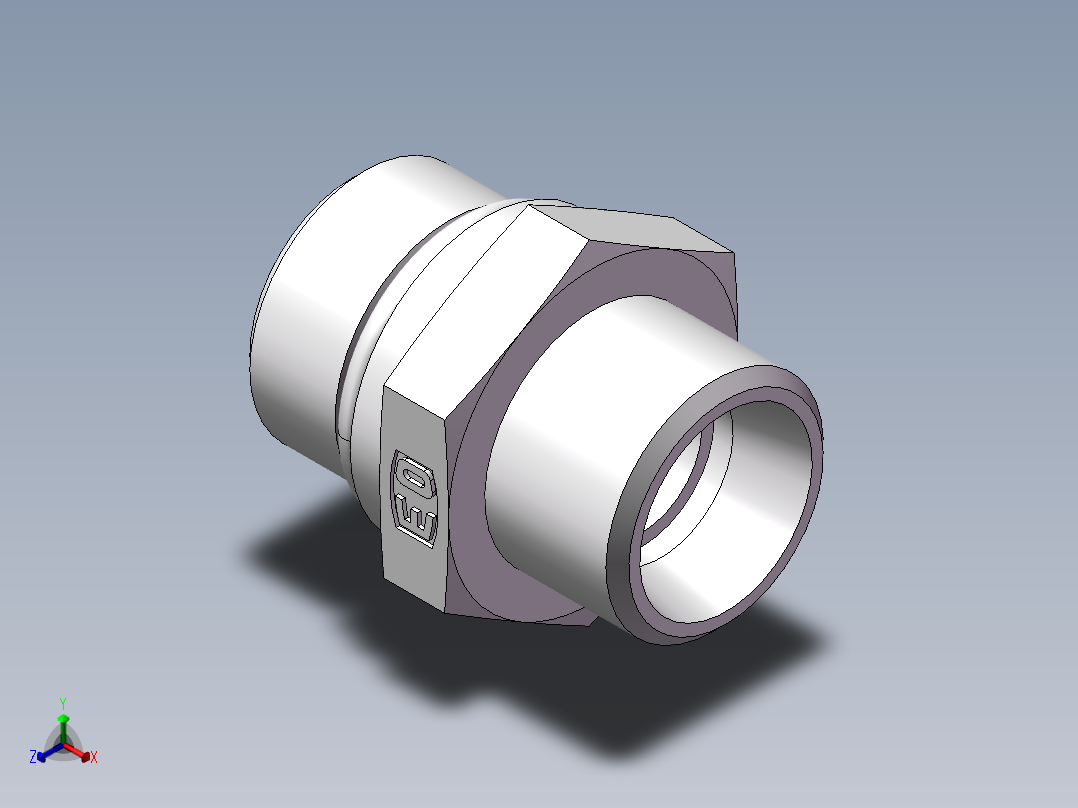 美制O圈密封接头、1CO-18-08正等轴测图