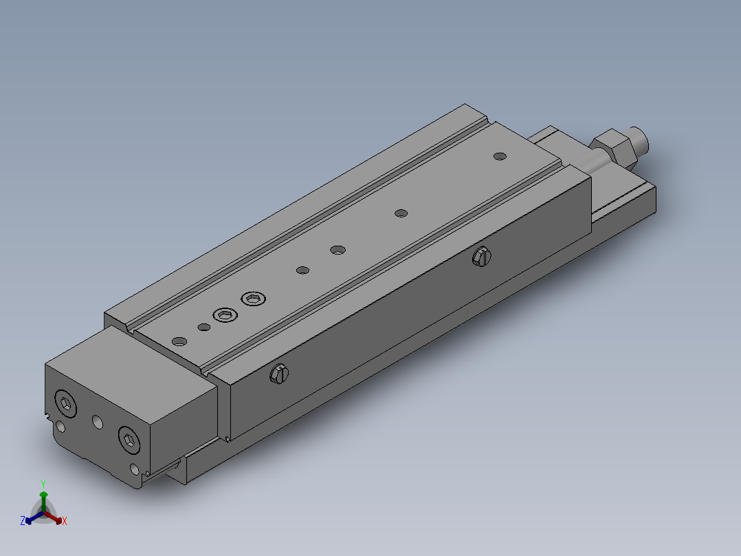 MXQ20 气动滑台（循环式直线导轨）双缸型[MXQ20A-100-ZB4]主视图