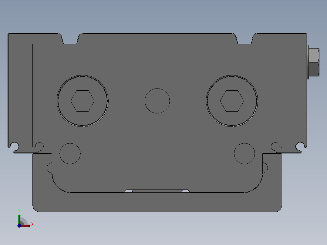 MXQ20 气动滑台（循环式直线导轨）双缸型[MXQ20A-100-ZB4]前视图