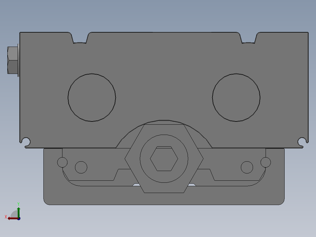 MXQ20 气动滑台（循环式直线导轨）双缸型[MXQ20A-100-ZB4]后视图