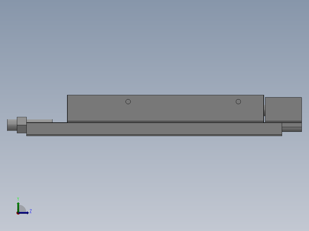MXQ20 气动滑台（循环式直线导轨）双缸型[MXQ20A-100-ZB4]左视图