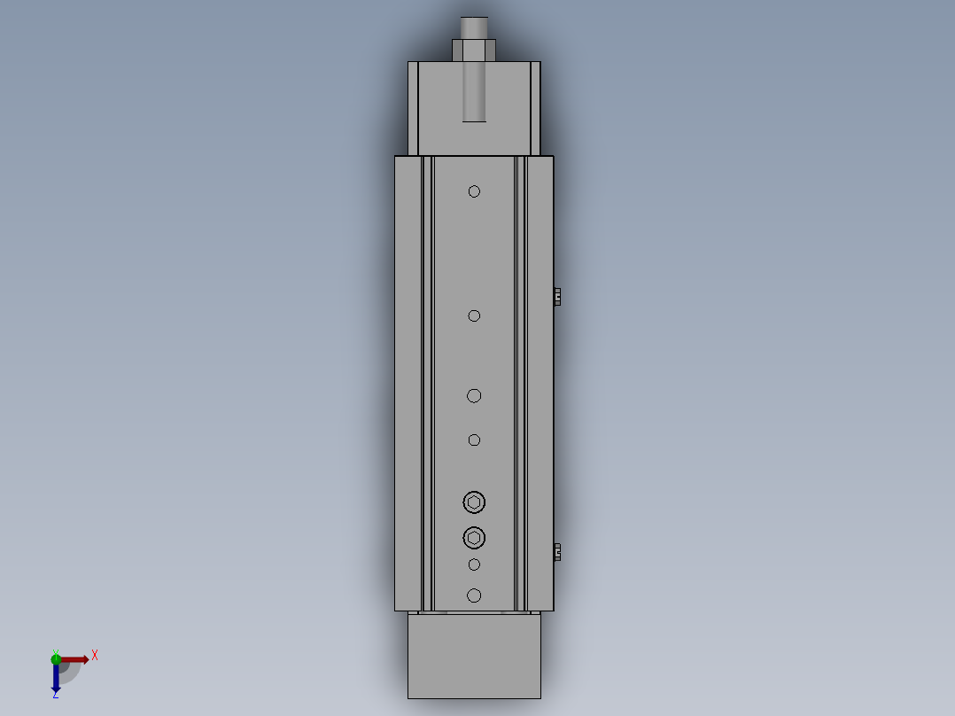 MXQ20 气动滑台（循环式直线导轨）双缸型[MXQ20A-100-ZB4]俯视图