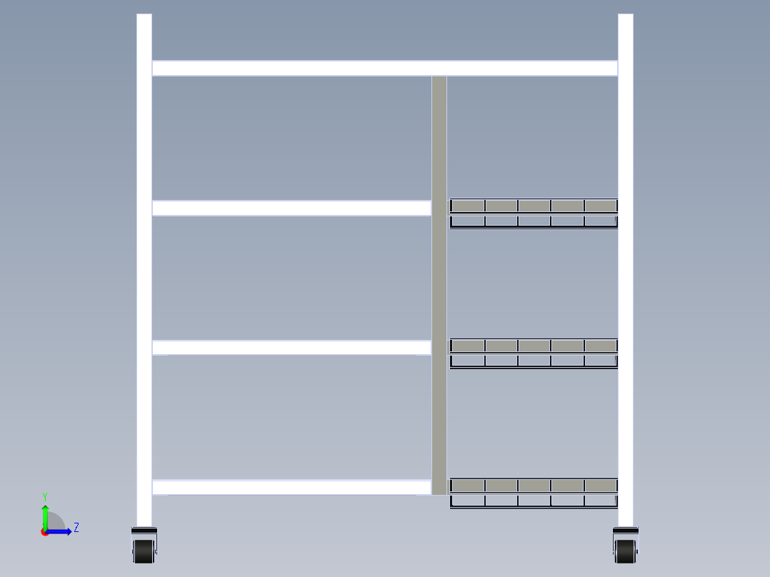 推车货架左视图