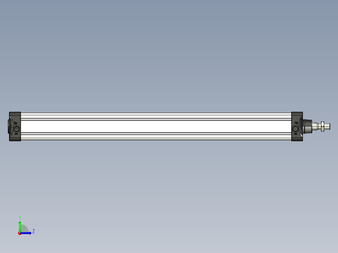 80x800气动活塞左视图
