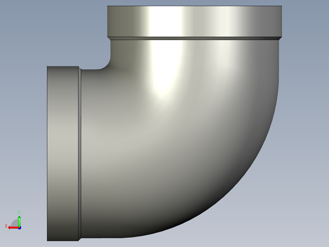 螺纹管弯头-90°等径 DN50后视图