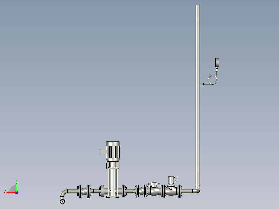 补水泵组装模块后视图