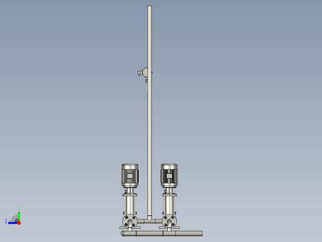补水泵组装模块右视图