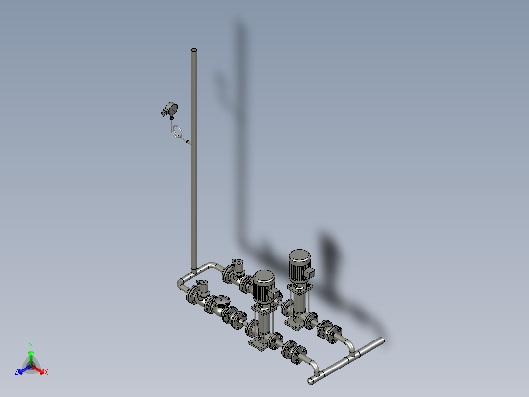 补水泵组装模块正等轴测图