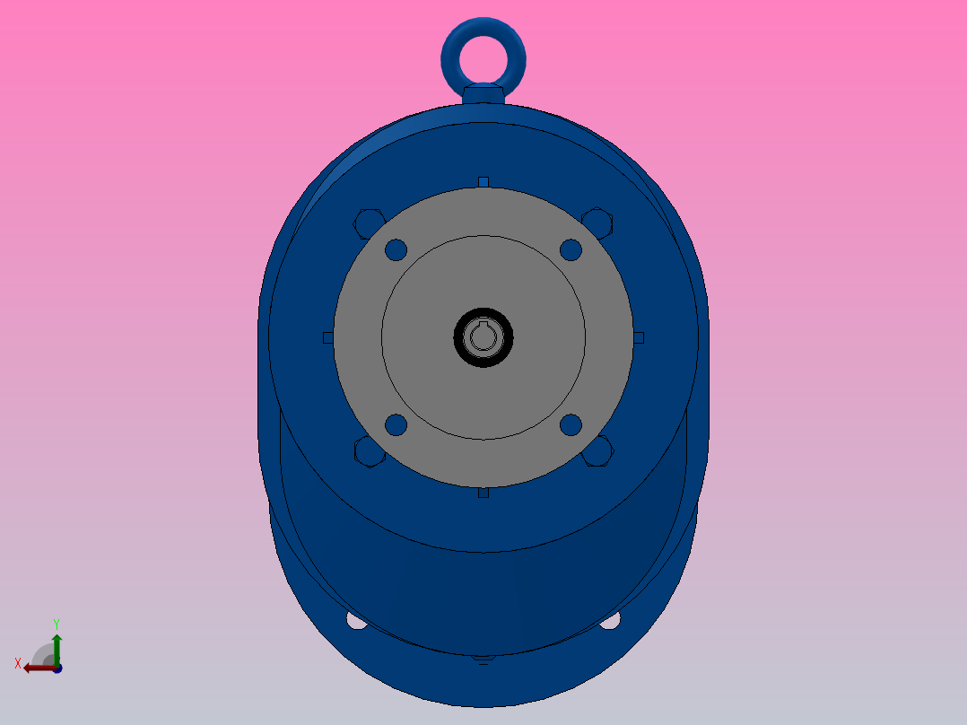 RXF77ZP斜齿轮减速机RXF77-1.6-M1-P63-Φ200后视图