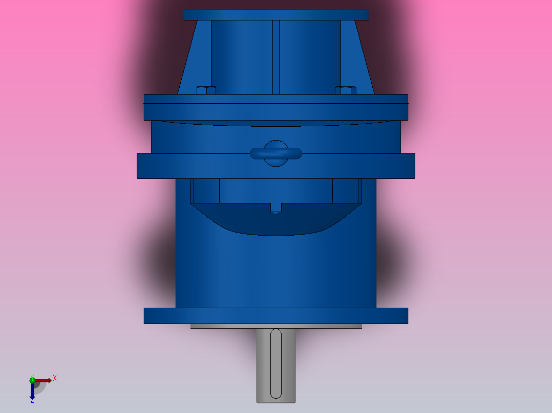 RXF77ZP斜齿轮减速机RXF77-1.6-M1-P63-Φ200俯视图