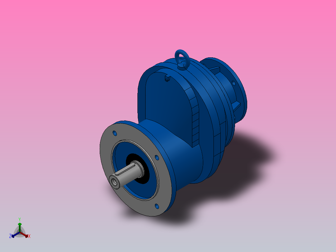 RXF77ZP斜齿轮减速机RXF77-1.6-M1-P63-Φ200正等轴测图