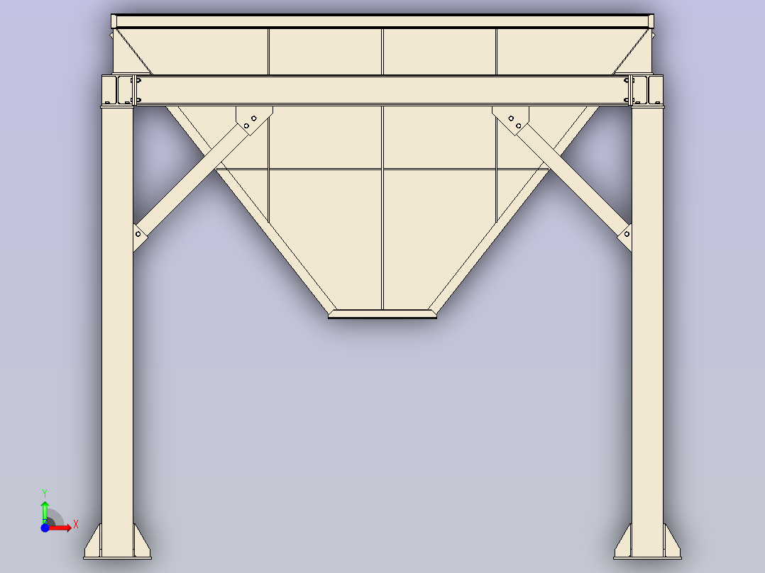 双作用结构和料斗前视图
