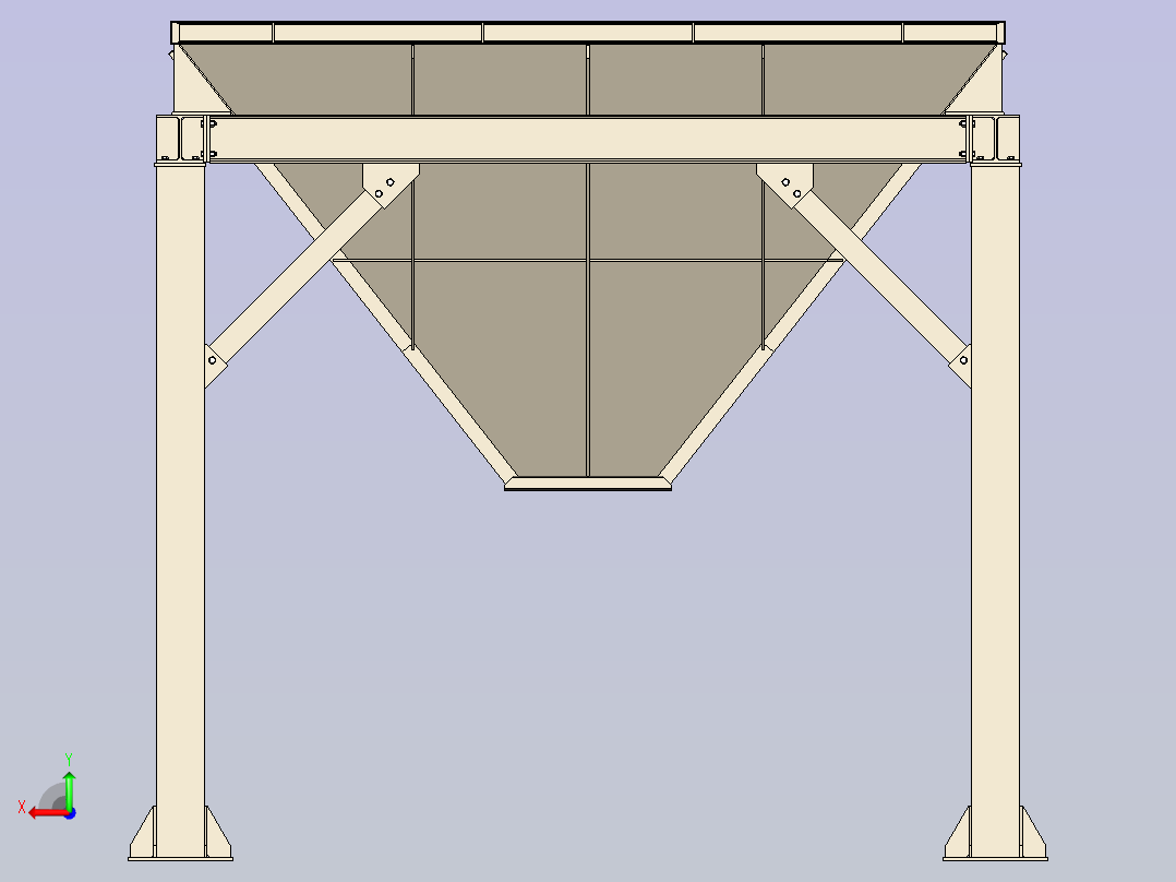 双作用结构和料斗后视图